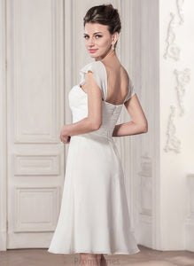 Knee-Length Sweetheart A-Line Ruffle Diana Dress With Wedding Wedding Dresses Chiffon