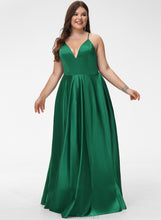 Load image into Gallery viewer, Maleah Floor-Length Prom Dresses V-neck A-Line Satin