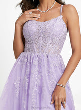 Load image into Gallery viewer, Scoop Sequins Train Tulle With Neck Ball-Gown/Princess Lace Sweep Prom Dresses Rebecca