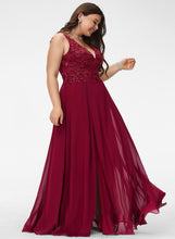 Load image into Gallery viewer, Floor-Length V-neck Chiffon With Prom Dresses Mattie Sequins A-Line