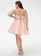 Load image into Gallery viewer, Adeline Beading With A-Line Sequins Tulle Short/Mini Prom Dresses V-neck