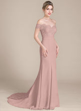 Load image into Gallery viewer, Court Sequins Chiffon Anne Off-the-Shoulder With Train Prom Dresses Lace Trumpet/Mermaid