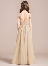 Load image into Gallery viewer, Floor-Length Chiffon Off-the-Shoulder Fatima Junior Bridesmaid Dresses A-Line Ruffle With