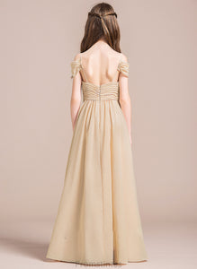 Floor-Length Chiffon Off-the-Shoulder Fatima Junior Bridesmaid Dresses A-Line Ruffle With