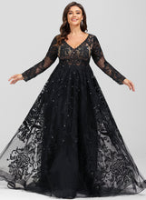 Load image into Gallery viewer, Sequins Prom Dresses With Tulle V-neck Rosemary Ball-Gown/Princess Sweep Lace Train