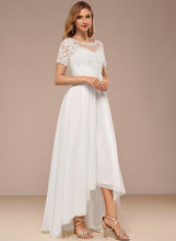 Load image into Gallery viewer, Dress Wedding Dresses Neck Asymmetrical Boat Wedding A-Line Lace Mareli Chiffon