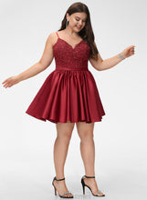 Load image into Gallery viewer, With Satin Sequins Prom Dresses Short/Mini V-neck Beading A-Line Jennifer