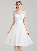 Load image into Gallery viewer, Wedding Norma Knee-Length A-Line V-neck Wedding Dresses Satin Dress