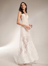 Load image into Gallery viewer, V-neck Wedding Dresses With Front Split Haley Dress Wedding Sheath/Column Floor-Length