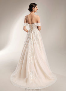 Wedding Dresses Ball-Gown/Princess Cristal Dress Wedding Train Chapel Off-the-Shoulder