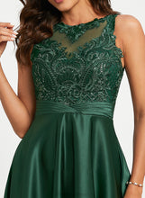 Load image into Gallery viewer, Floor-Length Prom Dresses Lace Scoop Sequins Jamya Ball-Gown/Princess With Neck Satin