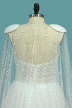 Load image into Gallery viewer, 2024 Sweetheart Wedding Dresses A Line Tulle With Beads Sweep Train