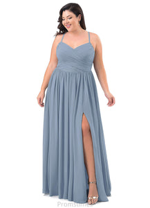 Minnie A-Line/Princess Sleeveless Natural Waist V-Neck Floor Length Bridesmaid Dresses