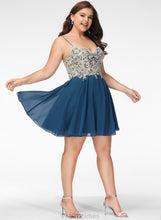 Load image into Gallery viewer, Alana Short/Mini With A-Line Beading Chiffon Lace V-neck Prom Dresses