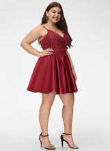 Load image into Gallery viewer, With Satin Sequins Prom Dresses Short/Mini V-neck Beading A-Line Jennifer