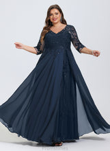 Load image into Gallery viewer, Sara A-Line Prom Dresses Chiffon With Floor-Length Sequins Lace V-neck