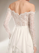 Load image into Gallery viewer, With Off-the-Shoulder Wedding Gwendolyn Wedding Dresses Ruffle Court A-Line Train Dress