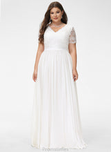 Load image into Gallery viewer, V-neck Wedding Dresses Floor-Length Lace A-Line Sloane Wedding Dress Chiffon