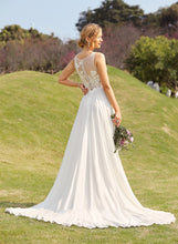 Load image into Gallery viewer, Court Train Wedding Wedding Dresses Miya Sequins With A-Line Dress Beading V-neck