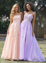 Load image into Gallery viewer, Floor-Length Ball-Gown/Princess Tulle With Square Prom Dresses Sequins Lace Caitlyn