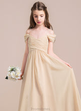 Load image into Gallery viewer, Floor-Length Chiffon Off-the-Shoulder Fatima Junior Bridesmaid Dresses A-Line Ruffle With