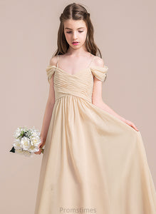 Floor-Length Chiffon Off-the-Shoulder Fatima Junior Bridesmaid Dresses A-Line Ruffle With