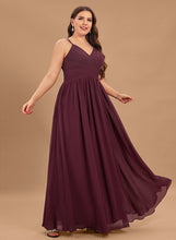 Load image into Gallery viewer, Lace With V-neck Floor-Length Prom Dresses Ruffle Ashlyn A-Line Chiffon