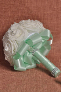Lovely Round Foam Bridal Bouquets With Rhinestone