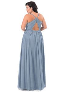Minnie A-Line/Princess Sleeveless Natural Waist V-Neck Floor Length Bridesmaid Dresses