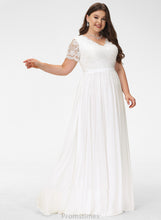 Load image into Gallery viewer, V-neck Wedding Dresses Floor-Length Lace A-Line Sloane Wedding Dress Chiffon