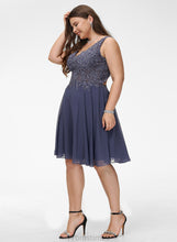 Load image into Gallery viewer, A-Line Prom Dresses Beading Chiffon With Nylah Knee-Length V-neck