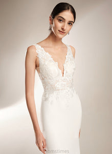 Sequins Sheath/Column Train With Dress V-neck Wedding Wedding Dresses Mara Court