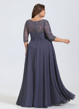 Load image into Gallery viewer, A-Line Chiffon Emily Scoop Sequins Floor-Length Lace Prom Dresses With