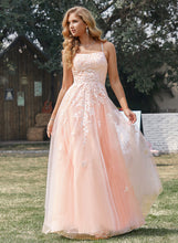 Load image into Gallery viewer, Floor-Length Ball-Gown/Princess Tulle With Square Prom Dresses Sequins Lace Caitlyn