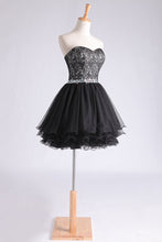 Load image into Gallery viewer, 2024 Sweetheart A Line Short/Mini Homecoming Dress With Applique Beaded