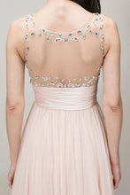 Load image into Gallery viewer, 2024 Prom Dresses Beaded And Ruched Bodice Scoop A Line Chiffon Floor Length