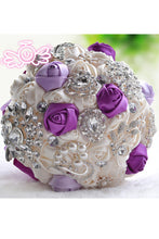 Load image into Gallery viewer, Elegant Round Satin/Brooch Bridal Bouquets