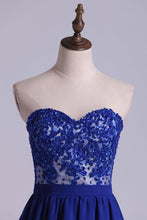 Load image into Gallery viewer, 2024 Homecoming Dresses Sweetheart A Line With Beads &amp; Applique Chiffon