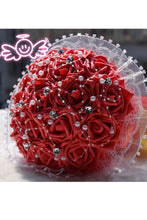 Load image into Gallery viewer, Elegant Round Foam Bridal Bouquets With Rhinestones